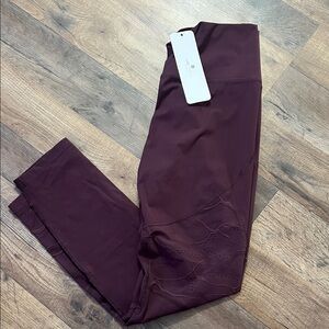 NWT CRZ Yoga Merlot leggings sz L